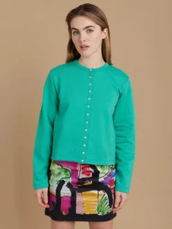 Green Le Classique Fleece Snap Cardigan<agnès b. Flash Sale