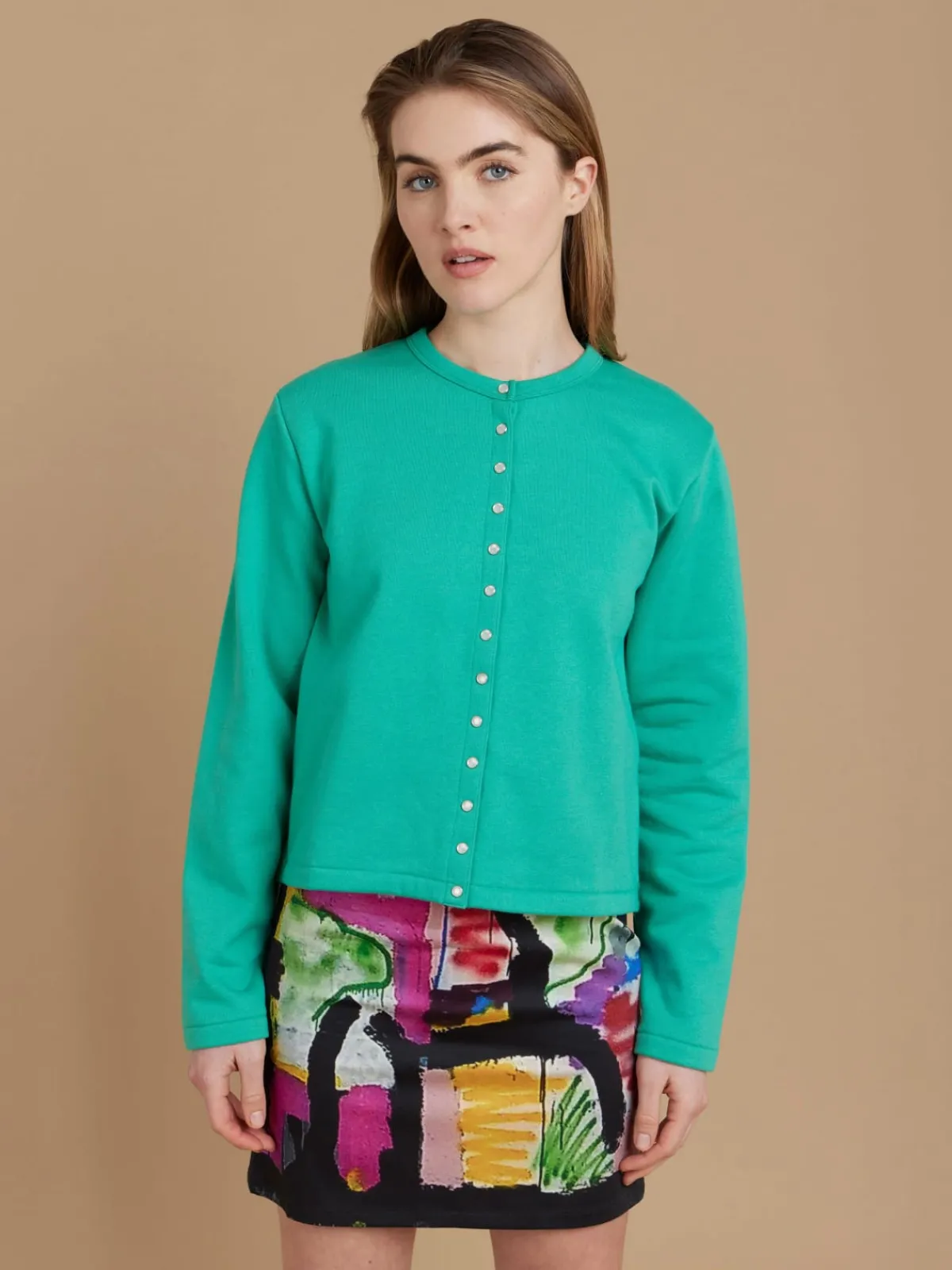 Green Le Classique Fleece Snap Cardigan<agnès b. Flash Sale