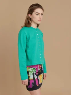 Green Le Classique Fleece Snap Cardigan<agnès b. Flash Sale