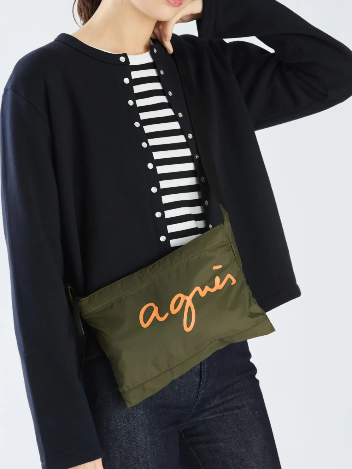 Green Nylon Shoulder Bag<agnès b. Discount