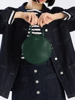 Green Round Leather Bag<agnès b. Outlet