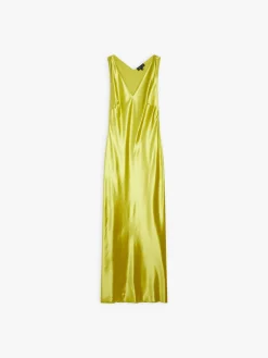 Green Viscose Satin Long Dress<agnès b. Best Sale