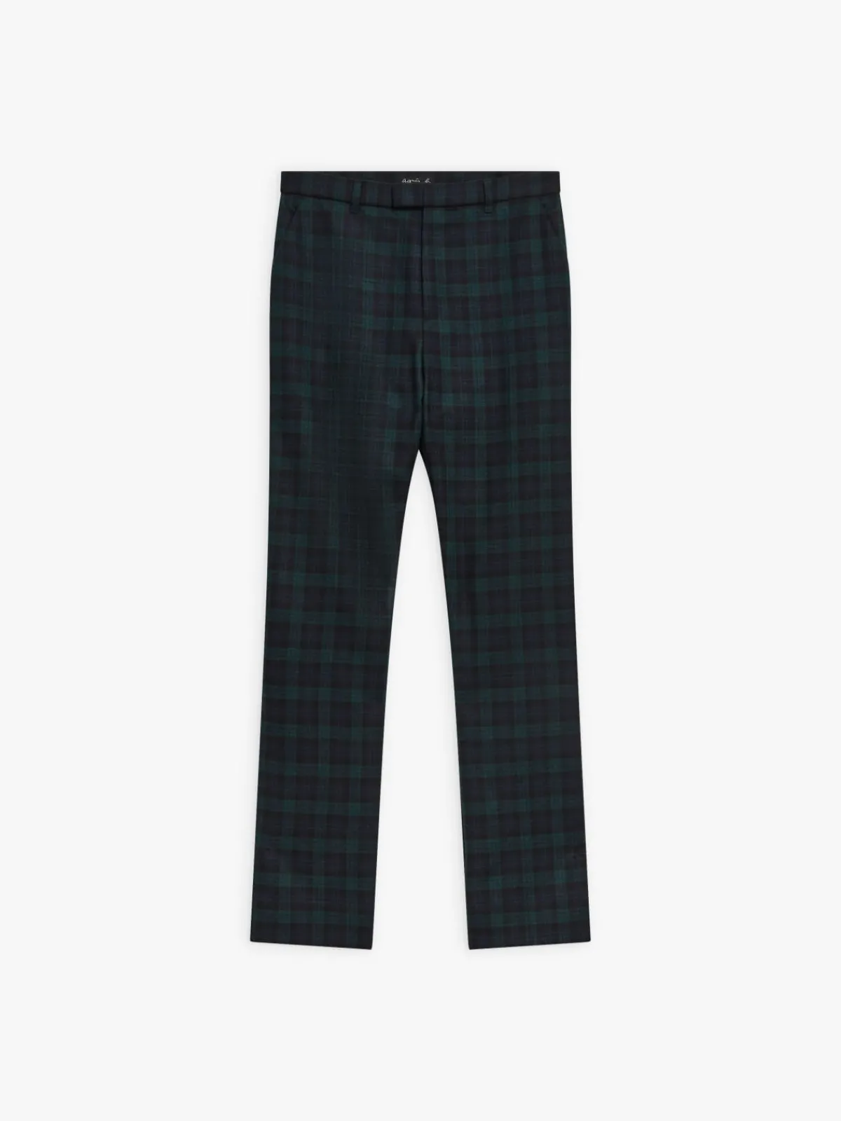 Green Wool Checked Fergie Pants<agnès b. New