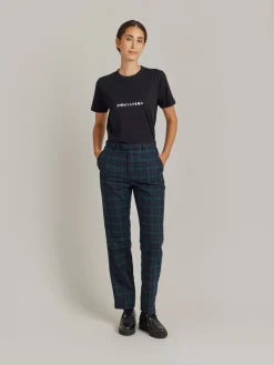 Green Wool Checked Fergie Pants<agnès b. New