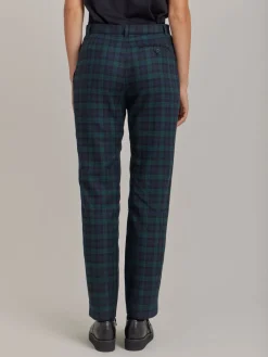 Green Wool Checked Fergie Pants<agnès b. New