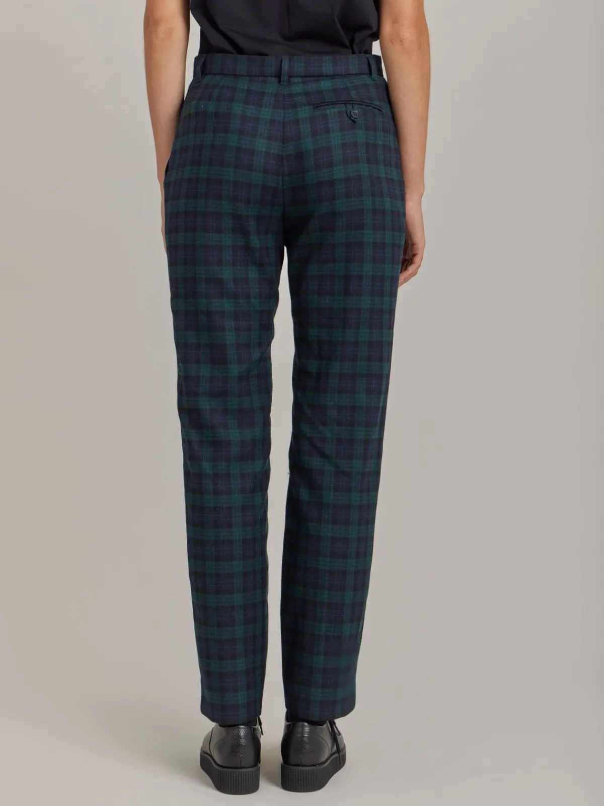 Green Wool Checked Fergie Pants<agnès b. New