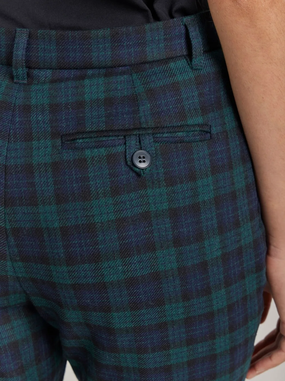 Green Wool Checked Fergie Pants<agnès b. New
