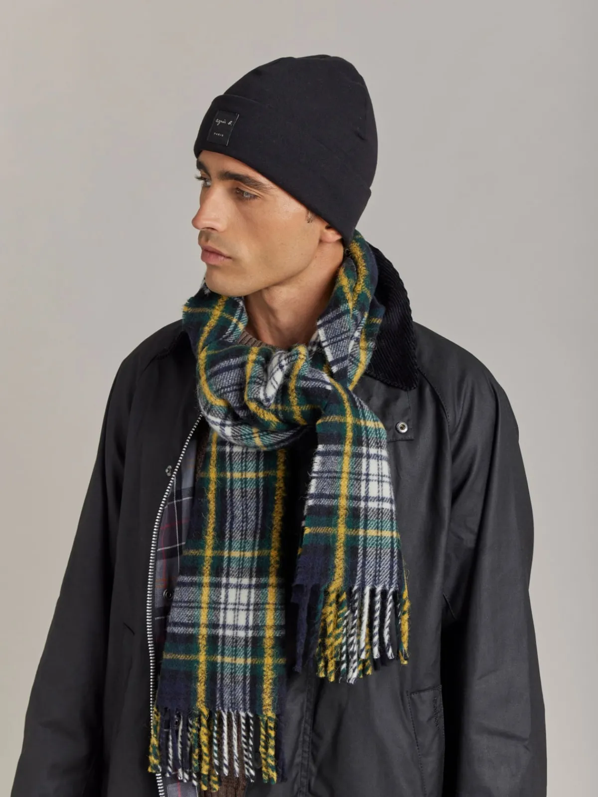 Green Wool Liverpool Scarf<agnès b. Fashion
