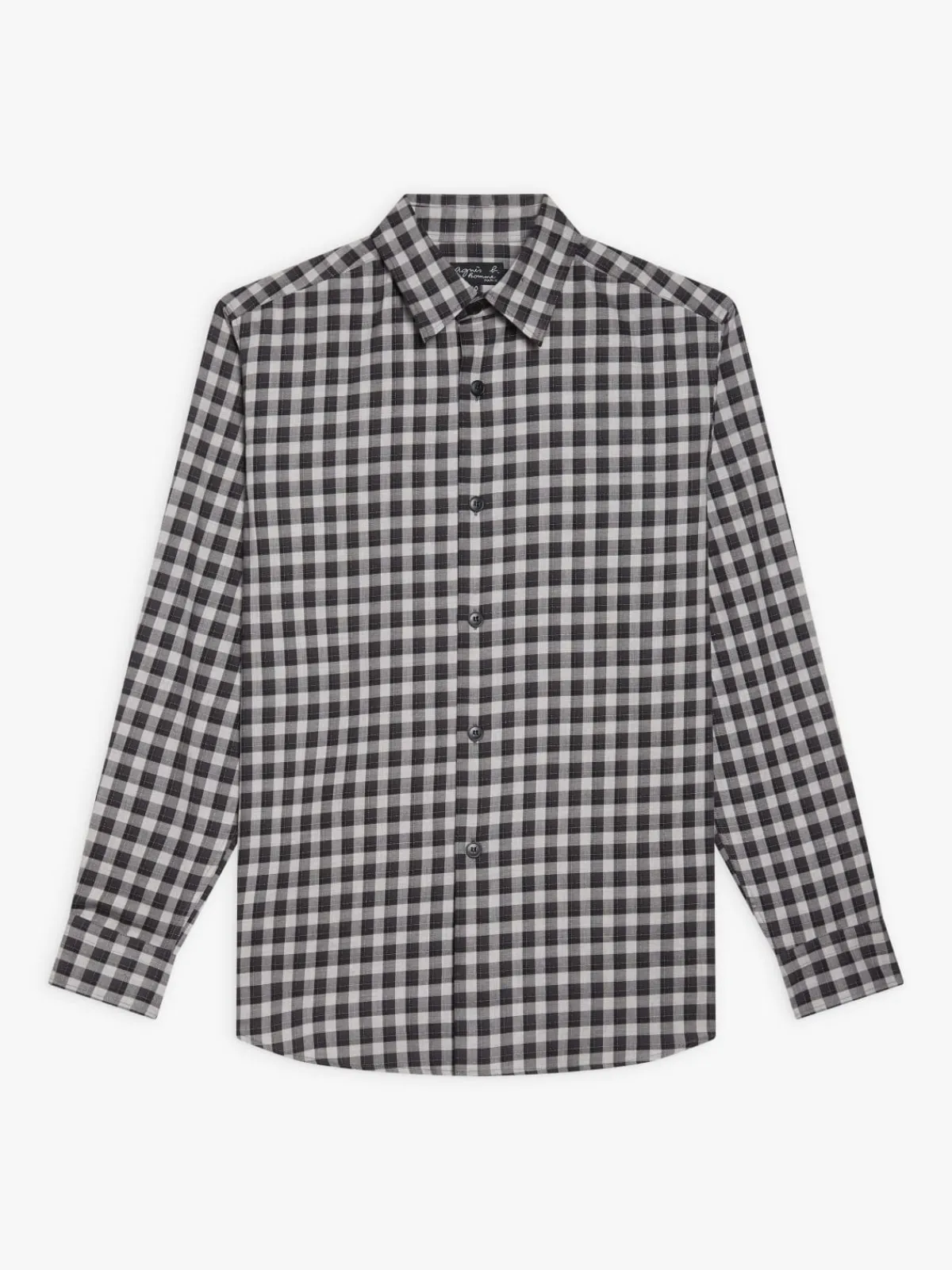 Grey Cotton Andy Checked Shirt<agnès b. Store