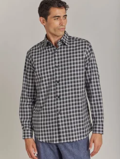 Grey Cotton Andy Checked Shirt<agnès b. Store