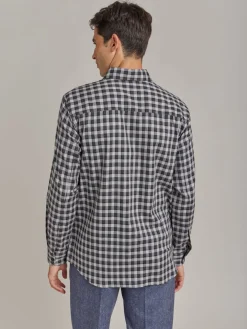 Grey Cotton Andy Checked Shirt<agnès b. Store