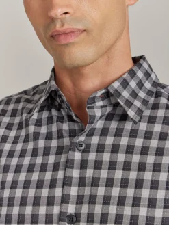 Grey Cotton Andy Checked Shirt<agnès b. Store