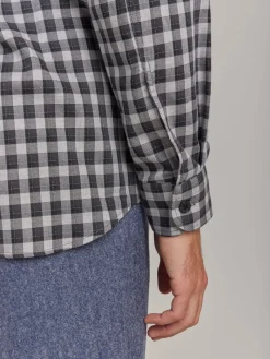 Grey Cotton Andy Checked Shirt<agnès b. Store