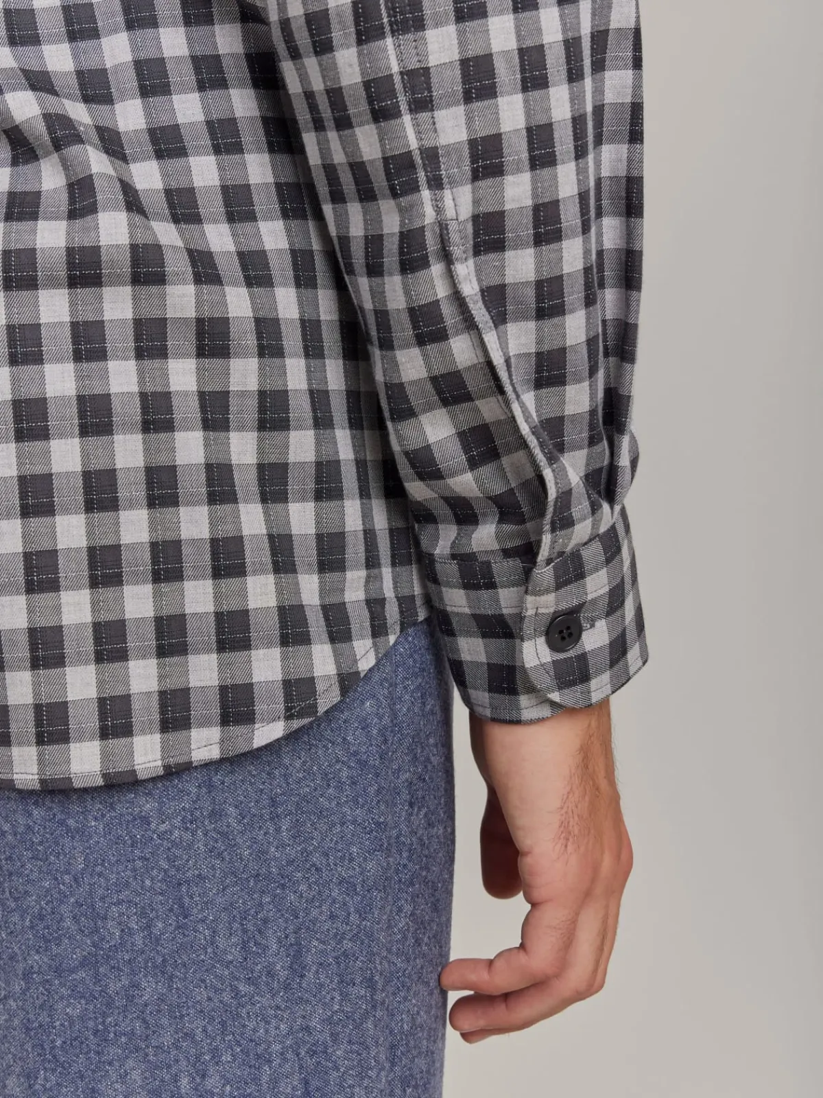 Grey Cotton Andy Checked Shirt<agnès b. Store