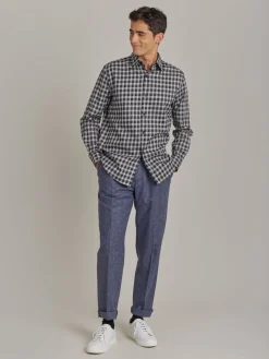 Grey Cotton Andy Checked Shirt<agnès b. Store