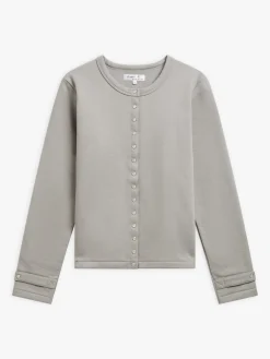 Grey Cotton Fleece Rosana Snap Cardigan<agnès b. Sale