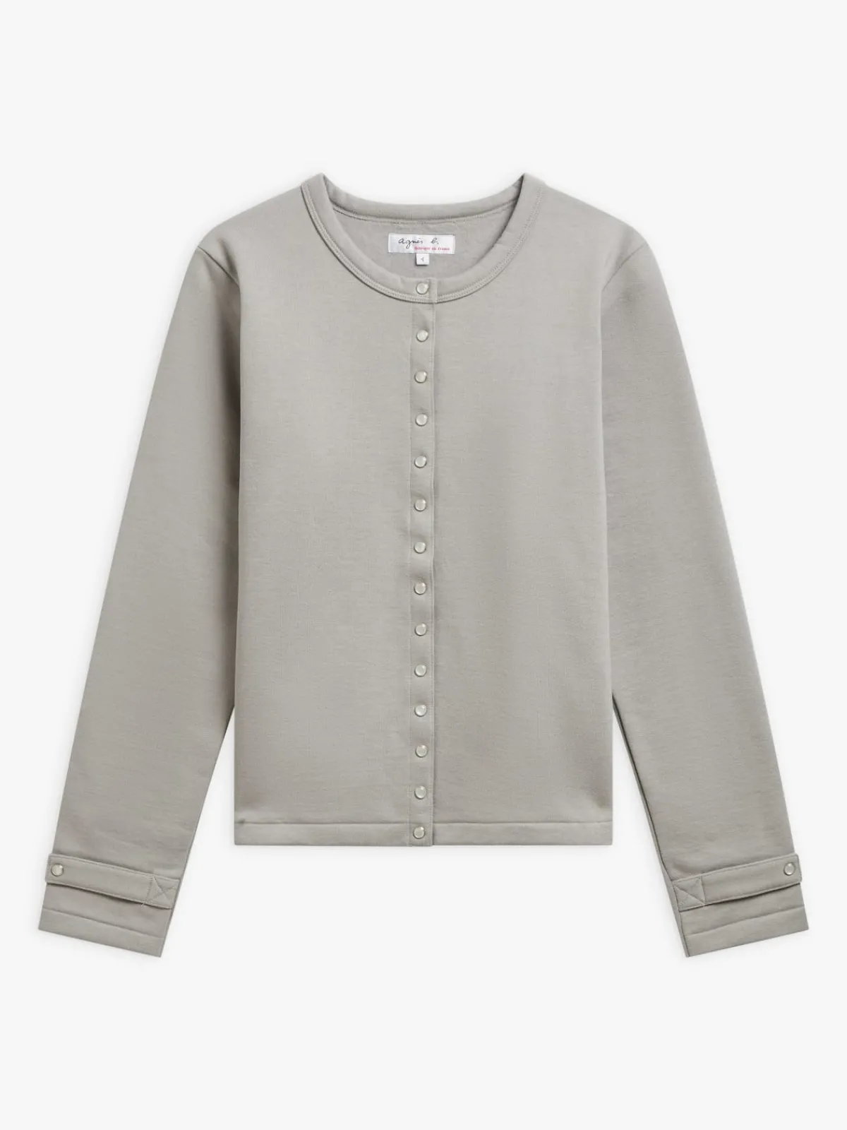Grey Cotton Fleece Rosana Snap Cardigan<agnès b. Sale