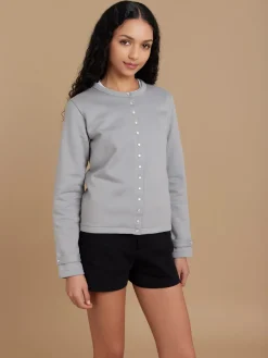 Grey Cotton Fleece Rosana Snap Cardigan<agnès b. Sale