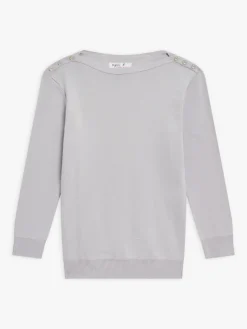 Grey Cotton Knit Badiane 3/4 Sleeves T-shirt<agnès b. Fashion
