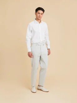 Grey Cotton Vertical Striped Jamming Pants<agnès b. Hot