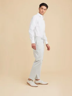 Grey Cotton Vertical Striped Jamming Pants<agnès b. Hot