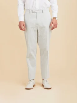 Grey Cotton Vertical Striped Jamming Pants<agnès b. Hot