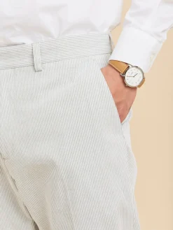 Grey Cotton Vertical Striped Jamming Pants<agnès b. Hot
