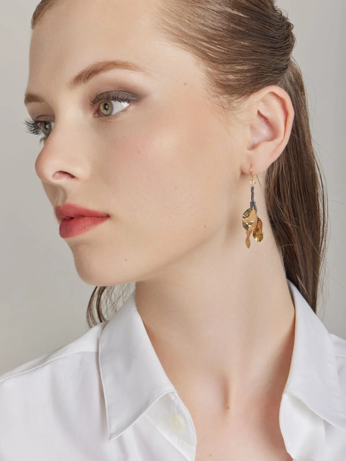 Grey Glass Bead Ombeline Earrings<agnès b. Discount