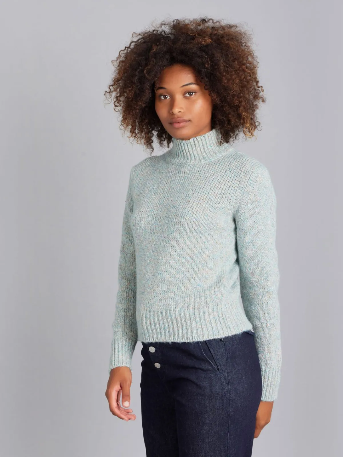 Grey High Neck Glittery Rêve Sweater<agnès b. Best Sale