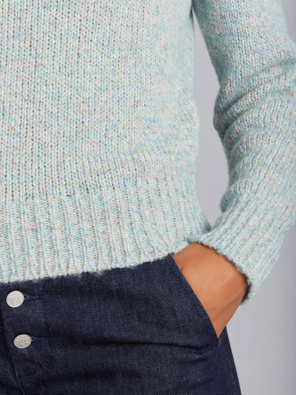 Grey High Neck Glittery Rêve Sweater<agnès b. Best Sale
