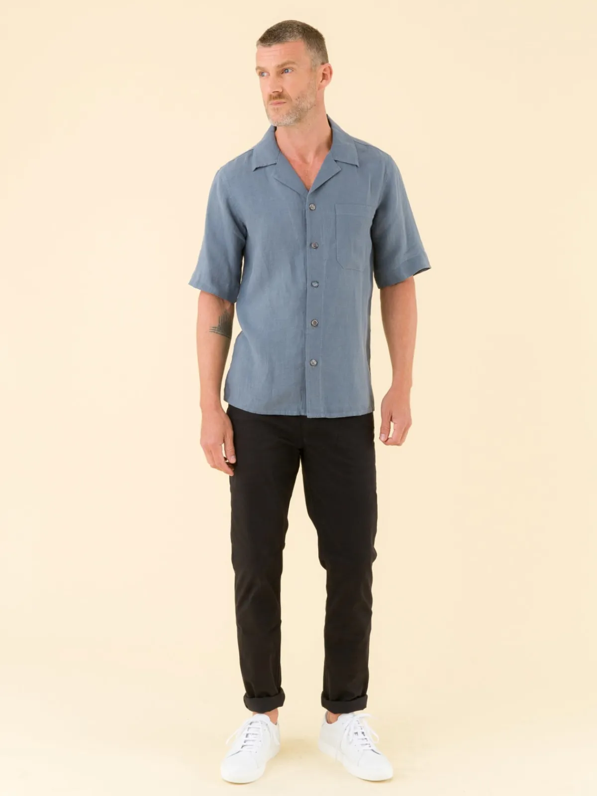 Grey Linen Magnum Shirt<agnès b. Cheap