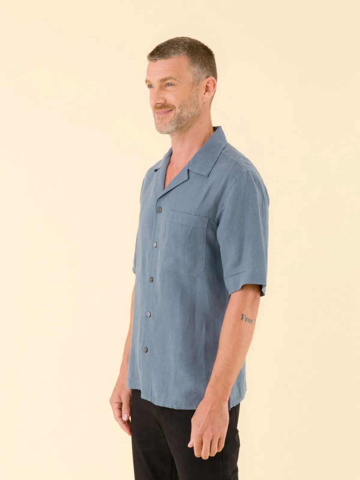 Grey Linen Magnum Shirt<agnès b. Cheap