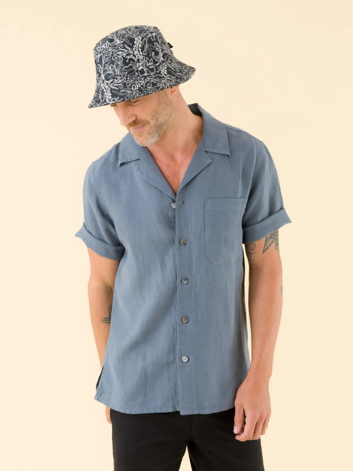 Grey Linen Magnum Shirt<agnès b. Cheap