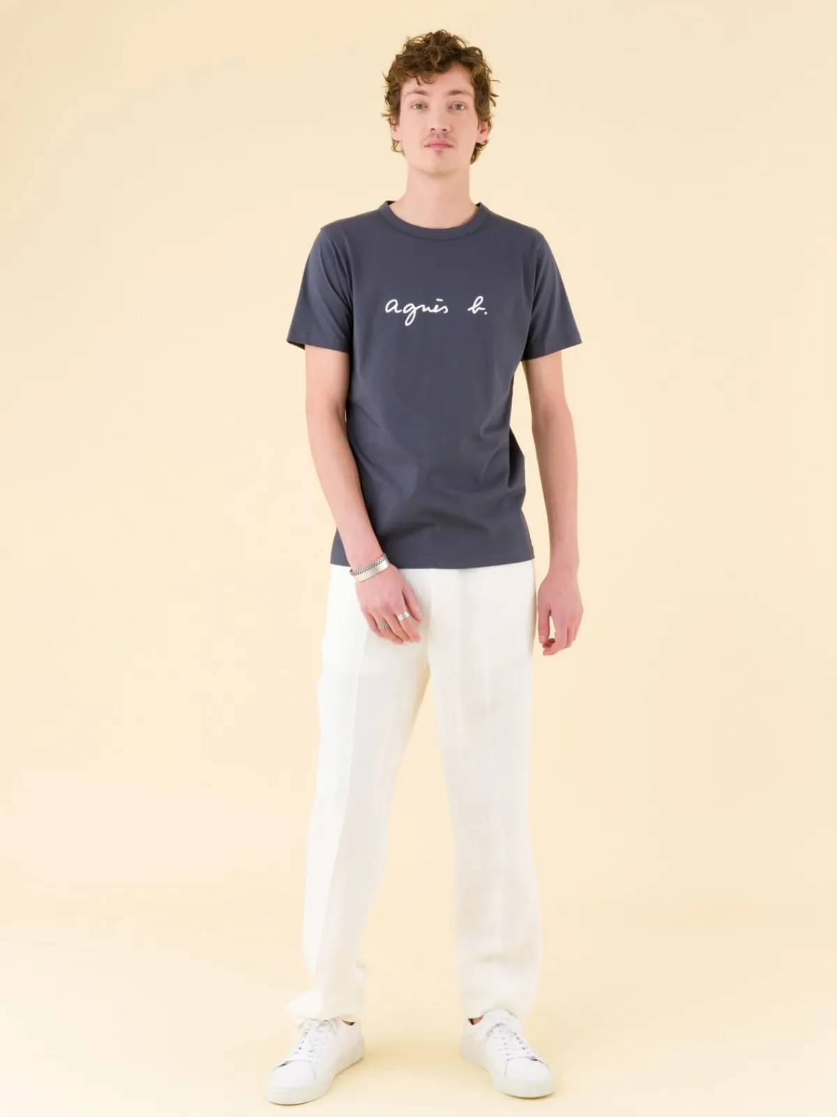 Grey Short Sleeve "" Brando T-shirt<agnès b. New