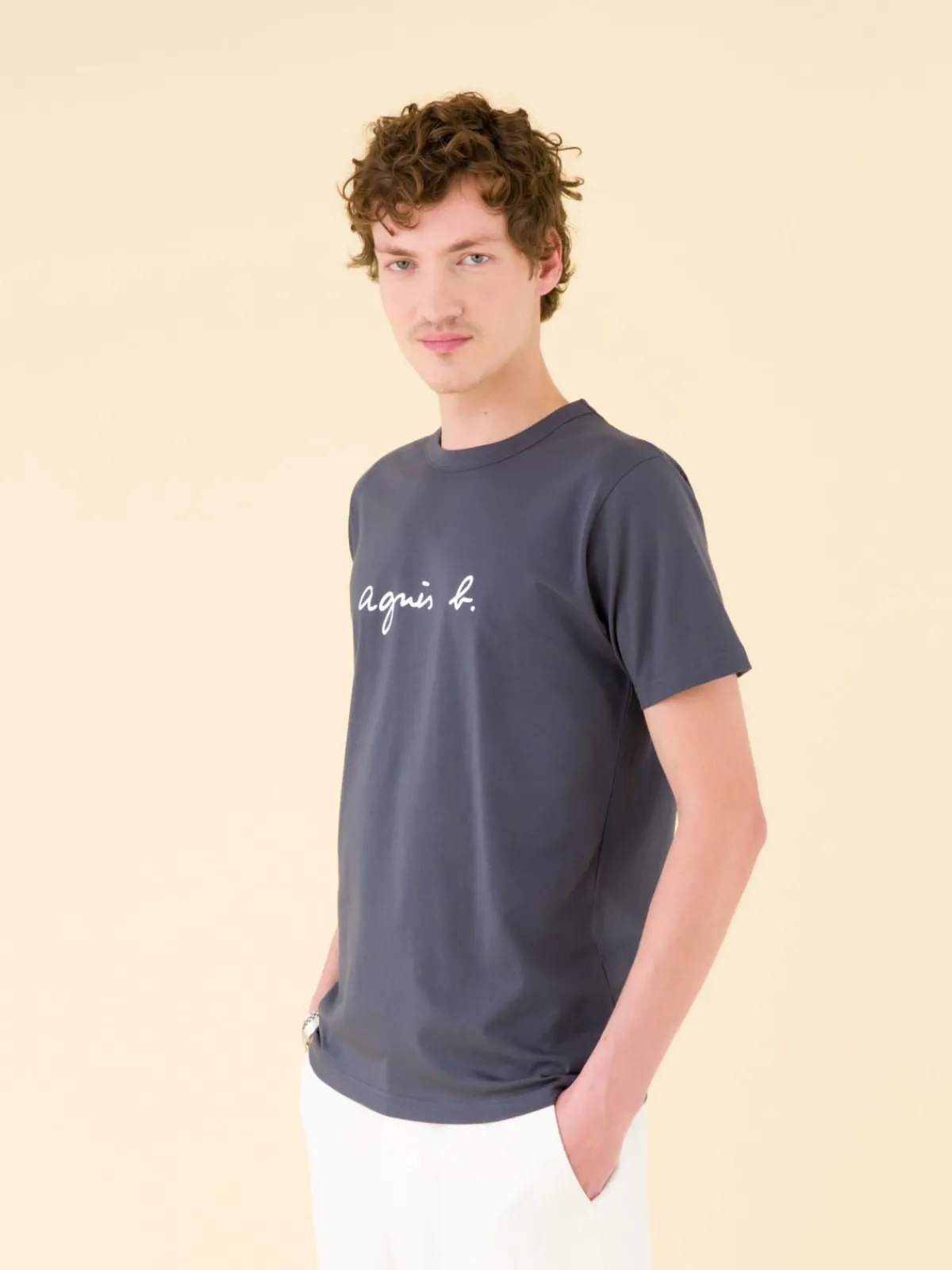 Grey Short Sleeve "" Brando T-shirt<agnès b. New