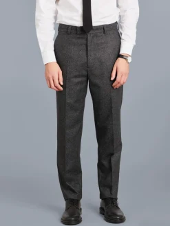 Grey Tweed Wool Straight Leg Perfect Pants<agnès b. Shop