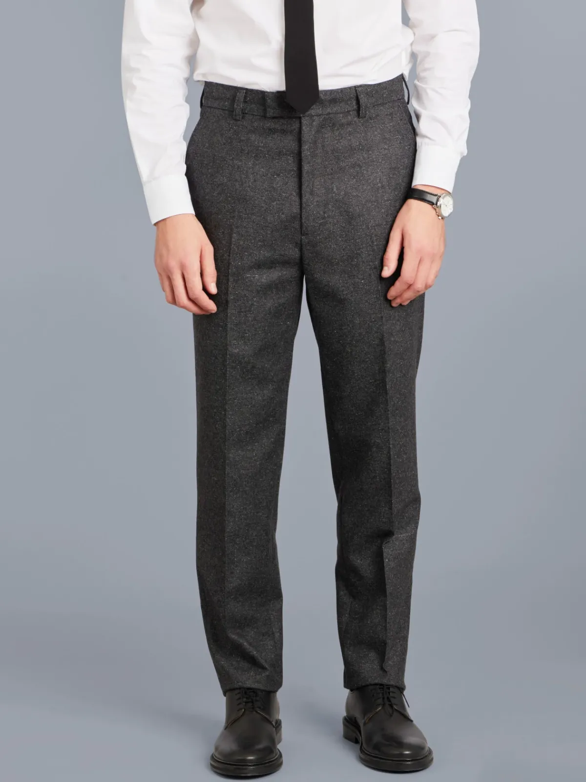 Grey Tweed Wool Straight Leg Perfect Pants<agnès b. Shop