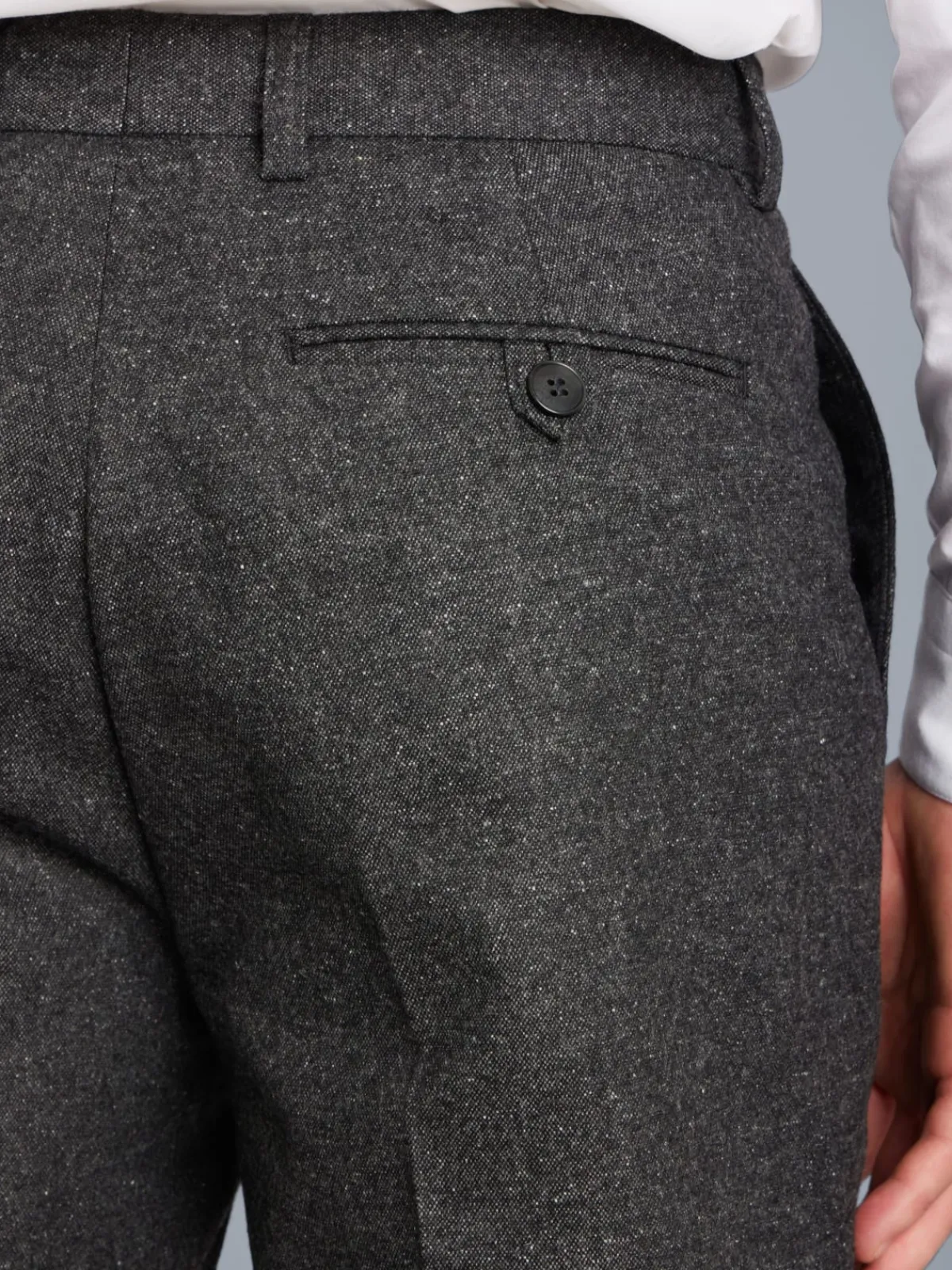 Grey Tweed Wool Straight Leg Perfect Pants<agnès b. Shop