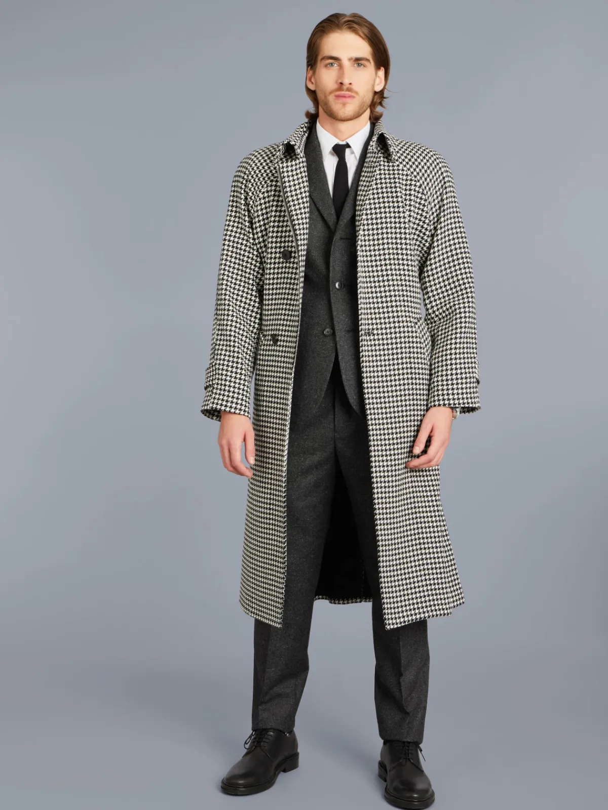 Grey Tweed Wool Straight Leg Perfect Pants<agnès b. Shop