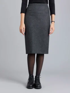 Grey Tweed Woolen Fanny Pencil Skirt<agnès b. Cheap