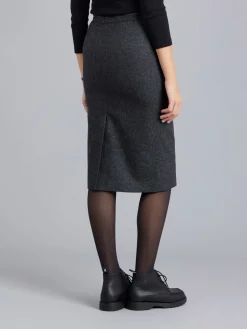 Grey Tweed Woolen Fanny Pencil Skirt<agnès b. Cheap