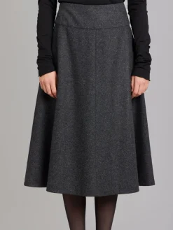 Grey Tweed Woolen Skirt<agnès b. Clearance