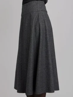 Grey Tweed Woolen Skirt<agnès b. Clearance