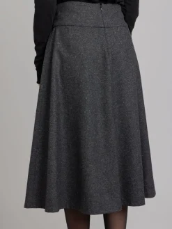 Grey Tweed Woolen Skirt<agnès b. Clearance