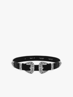 Joan Black Leather Belt<agnès b. Sale