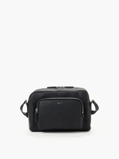Large Black Leather Shoulder Bag<agnès b. Hot