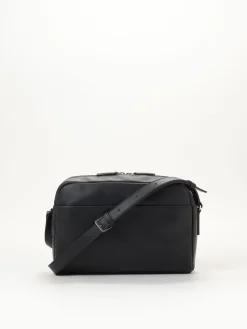 Large Black Leather Shoulder Bag<agnès b. Hot