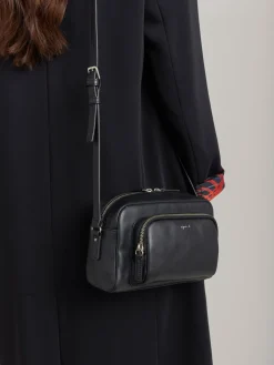 Large Black Leather Shoulder Bag<agnès b. Hot