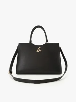 Leather "b." Logo Zip Bag<agnès b. Cheap
