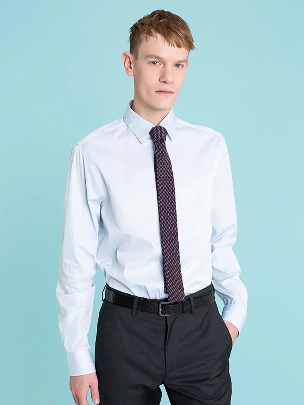 Light Blue Cotton Serge Andy Shirt<agnès b. Store